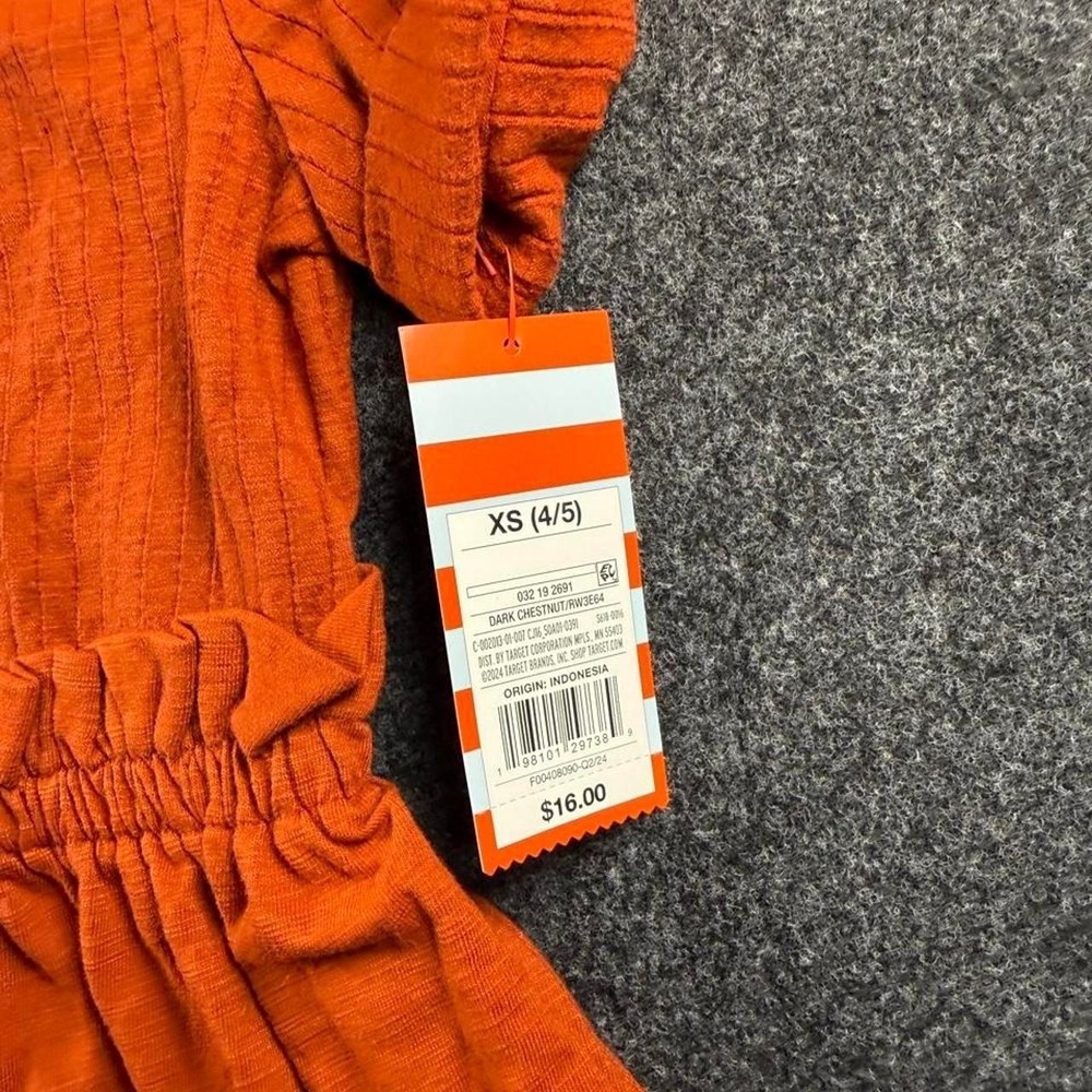 Cat&Jack burnt orange girls dress with pockets size 4/5 - Picture 2 of 3